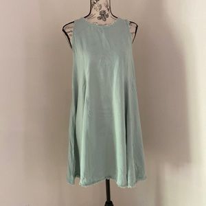 Altar'd State Mint Green Women's Swing Dress Size Medium Sleeveless, Fringe NWT